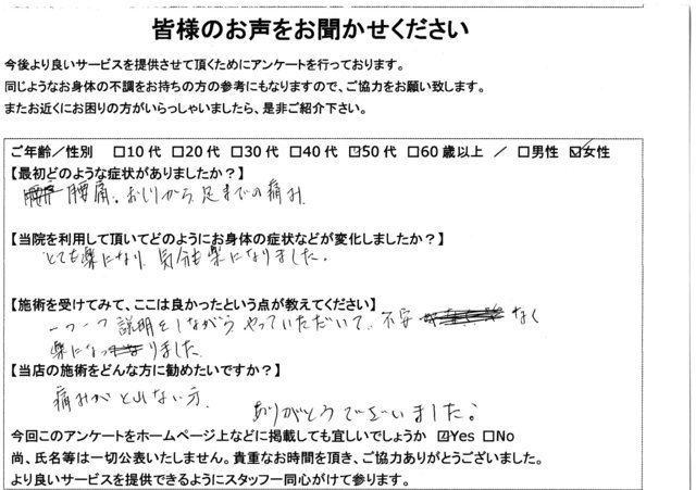 お尻から足までの痛み